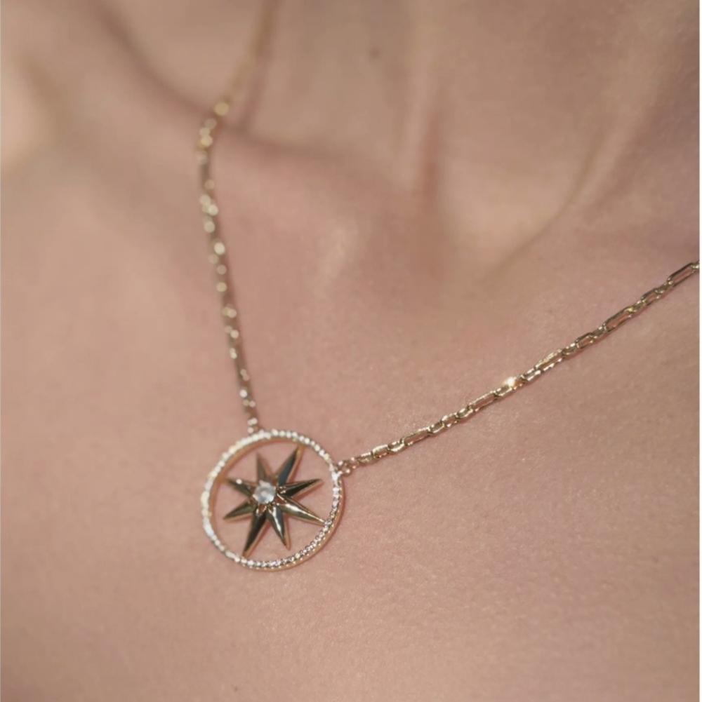 Adornia Pavé Starburst Gold Pendant Necklace, NWT - Picture 2 of 2